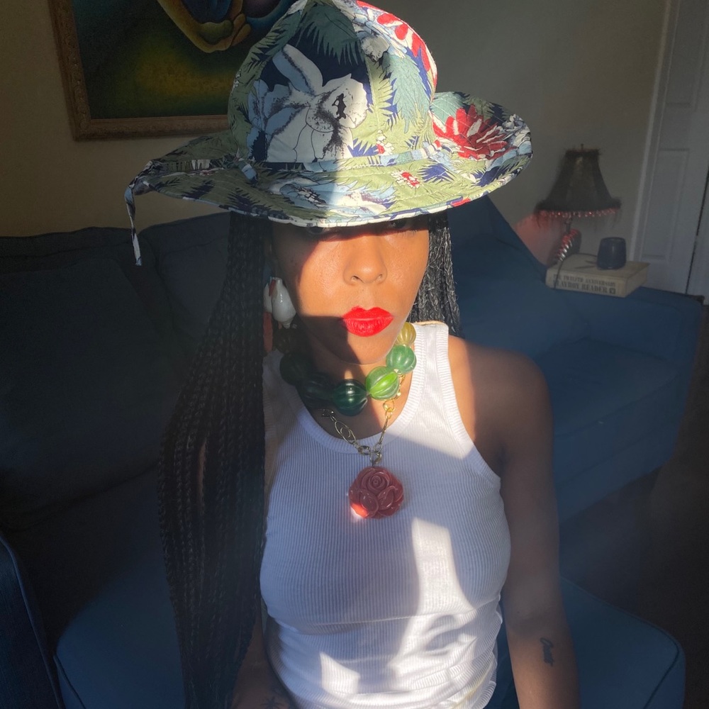 Floral floppy cloth sun hat